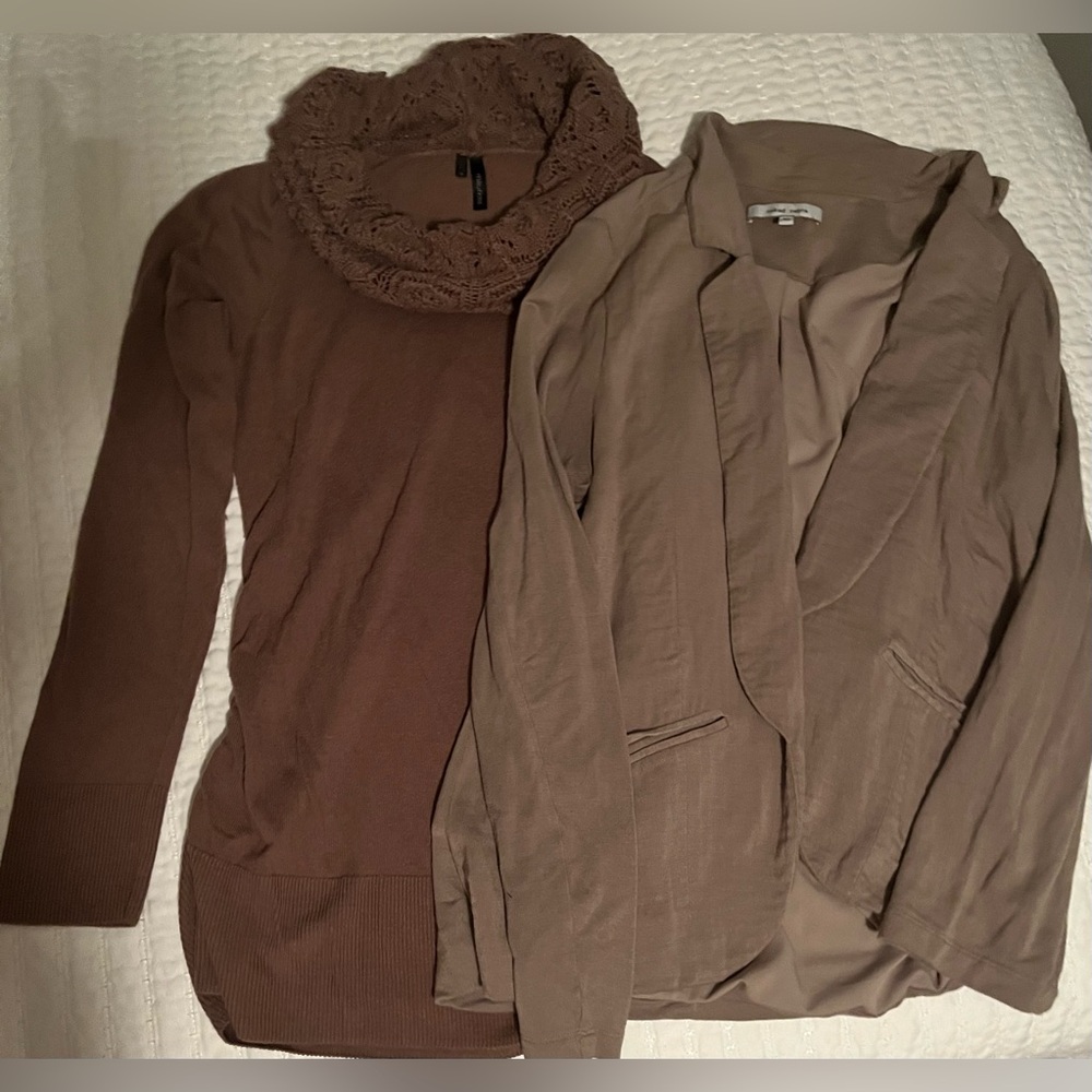 Brown sweater & Jacket Set
